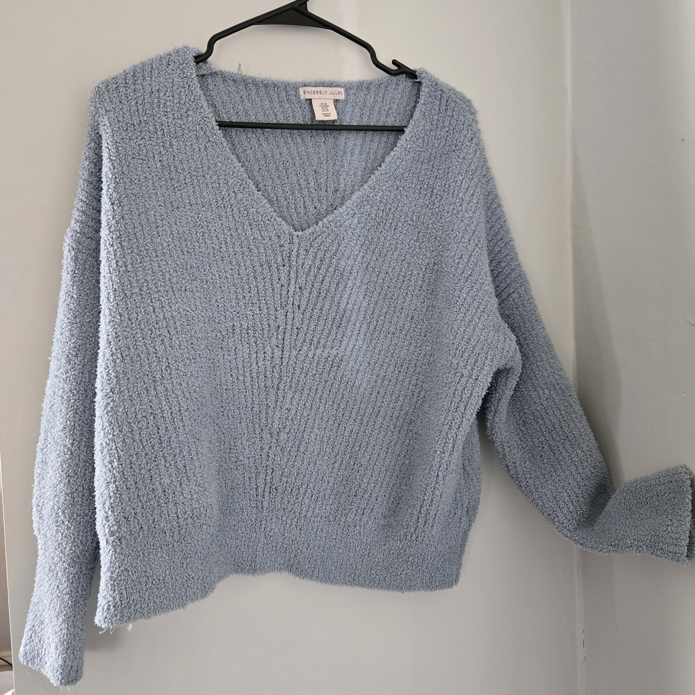 Sincerely Jules Blue V-Neck Sweater